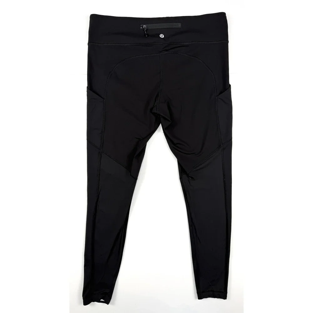 Lululemon Fast & Free HighRise Athletic Leggings Front & Rear Pocket Sz 12 #1691